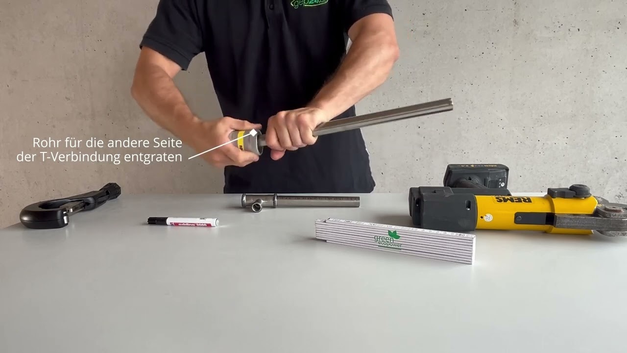 Rohrinstallation: Edelstahl Pressfitting und Rohr verbinden DIY-Tutorial Heizungs- & Sanit&auml;rleitung