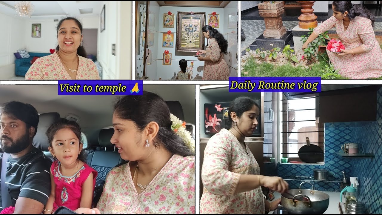 Visit To Temple vlog || Tondekai Pepper fry & Beetroot fry Recipe || Daily Routine vlog ||