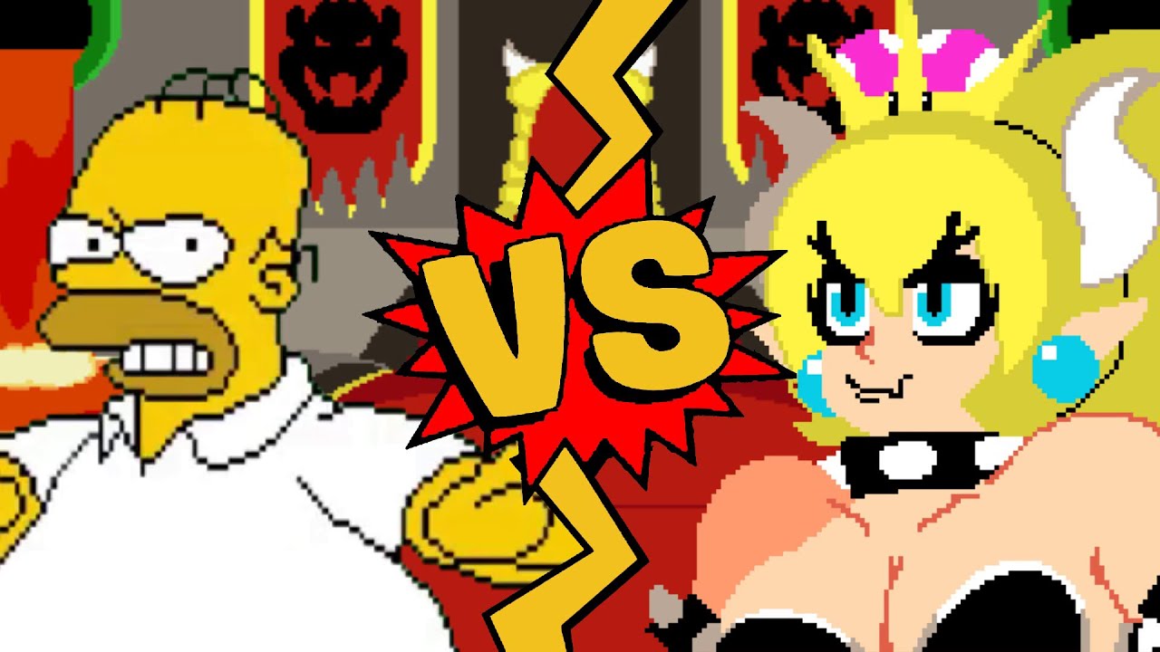 M.U.G.E.N Battles | Homer Simpson vs Bowssette | The Simpsons vs Super Mario Bros