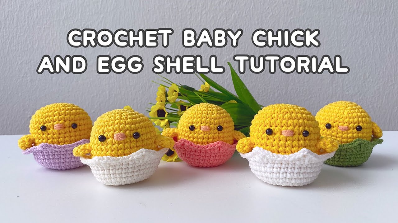 Crochet Baby Chick and Egg Shell in ANY color Tutorial | Easy Beginner Crochet