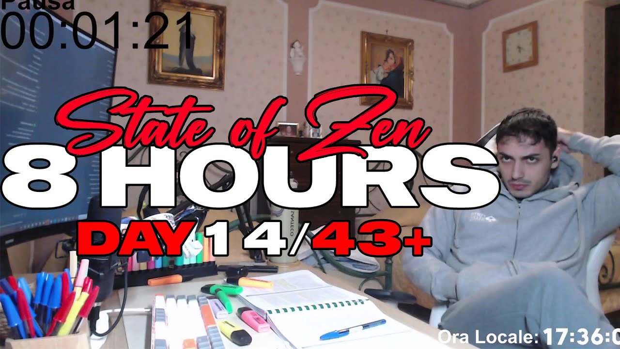 8 Hours Study With Me – “I’m in a State of Zen” | Day 14/43+ [Season 1]🦍🌱