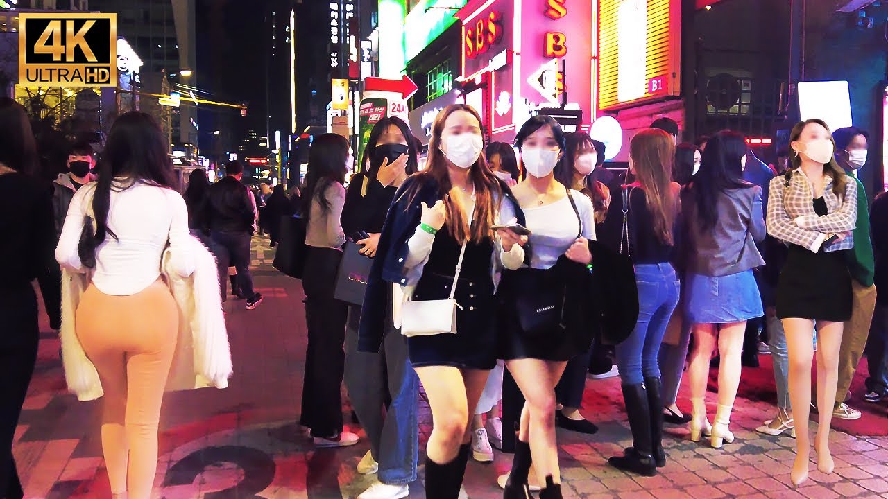 『Seoul Gangnam Station Club Street Night Walk』 The Gangnam Street is full of people's energy! ❤️ 4K