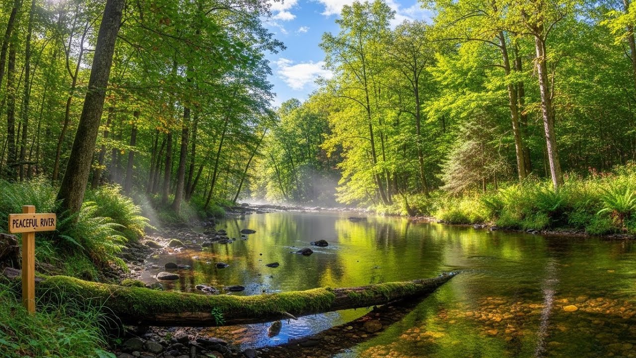 Relaxing River Sounds for Sleep and Stress Relief All Night Long | For Insomnia