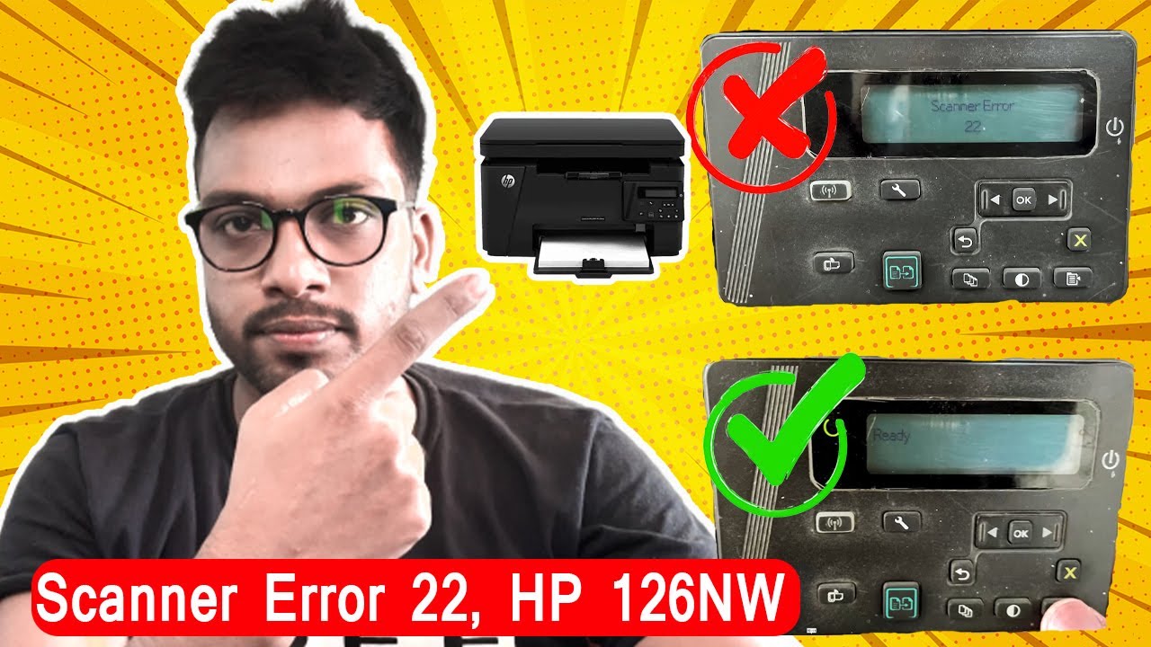 HP MFP 126NW Printers Scanner Error 22 Solution |  Calibrating... Error | Initializing Error Hindi
