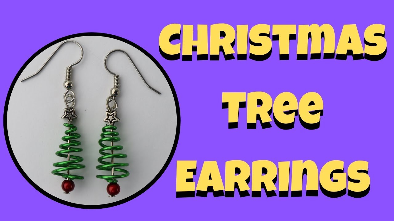 DIY Christmas tree earrings tutorial