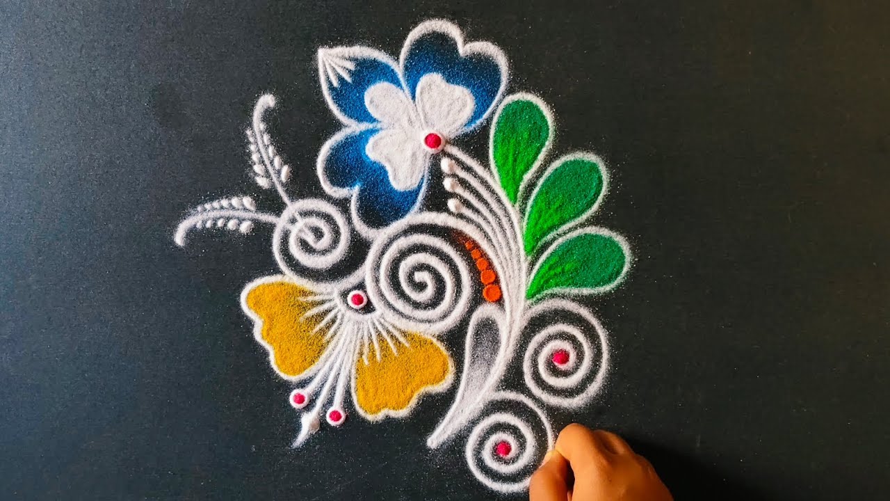 Beautiful border rangoli designs | Simple rangoli with border designs | Friday rangoli | Sikku kolam