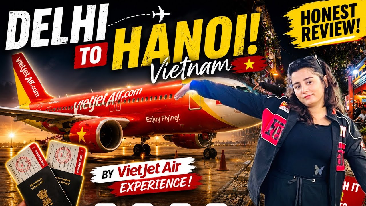 Flying VietJet Air to Vietnam 🇻🇳 | Honest Experience ✈️ Delhi to Hanoi Vlog