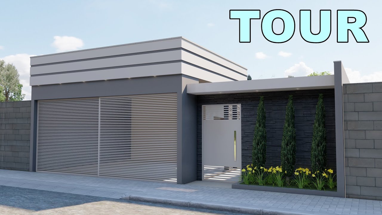 Casa em "L", com piscina e área gourmet.