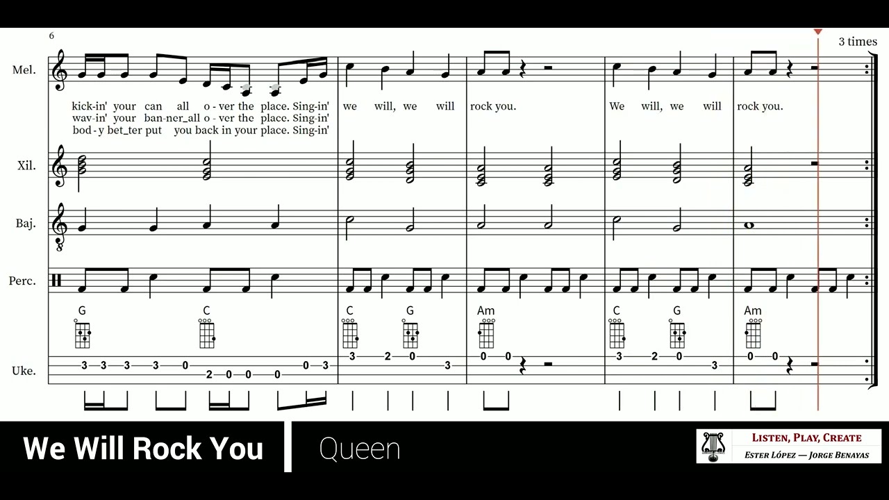We Will Rock You - Queen (arreglo para aula-Orff)