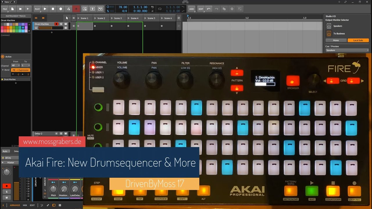 Akai Fire - New drum sequencer and much more (DrivenByMoss 17 for Bitwig / Reaper)