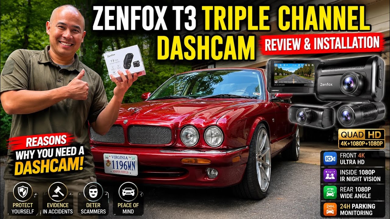Zenfox T3 Triple Channel Quad HD Dashcam Review & Installation.  Reasons Why You Need a Dashcam