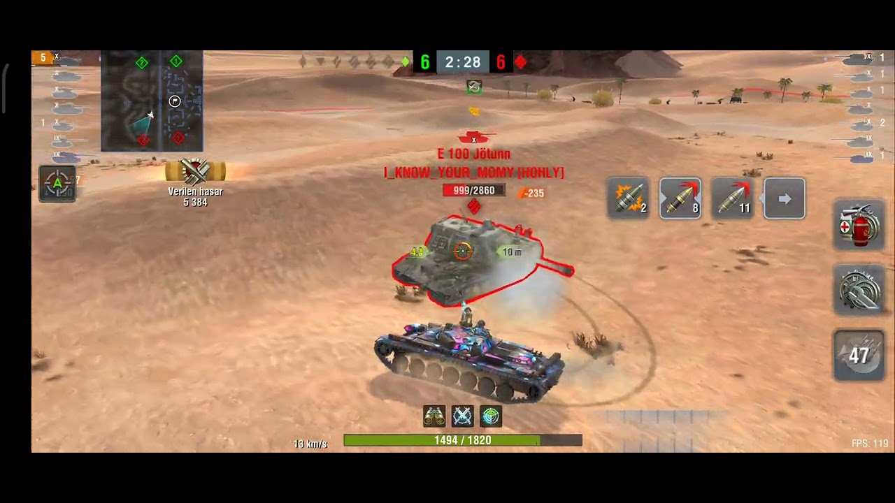 T 100 LT 1 VS 3 6383 DAMAGE (FADİN MADALYASI)