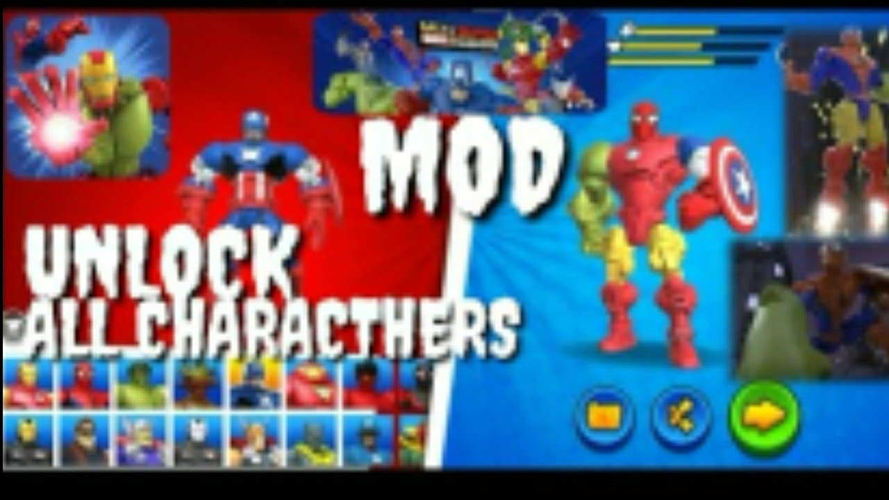 MIX+SMASH MARVEL SUPER HERO MOD UNLOCK ALL CHARACTHERS ANDROID OFFLINE
