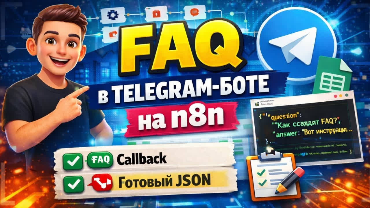 Как сделать FAQ в Telegram-боте на n8n — пошаговая инструкция + готовый JSON