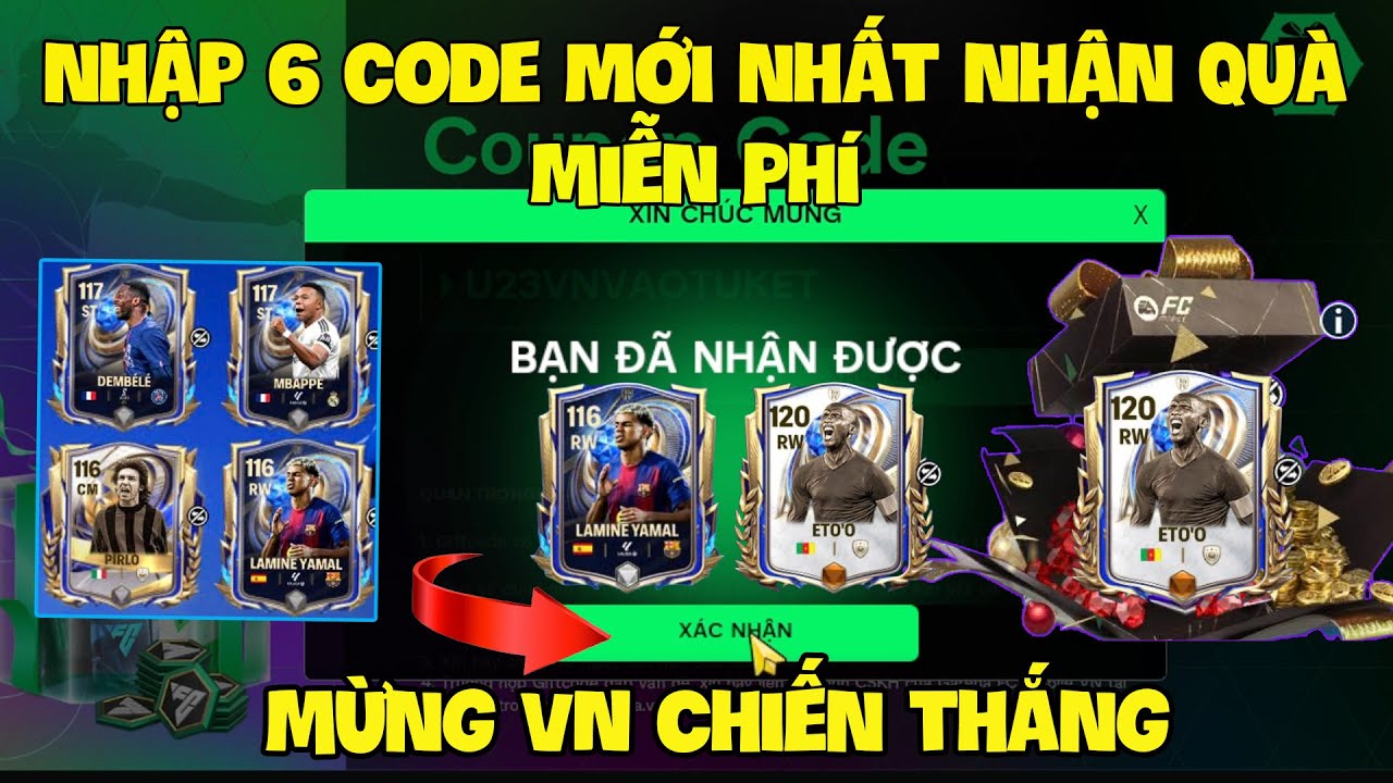Tổng Hợp 6 Code Fc Mobile VN Mới Nhất 24/01 Nhận Quà FV, Pack Cầu Thủ Và Gem Free Mừng Chiến Thắng