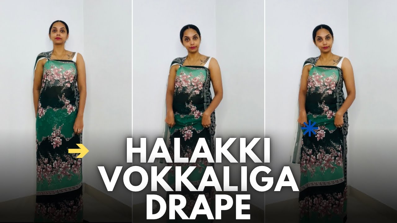 Halakki Vokkaliga Saree Drape | Traditional Indian Saree Draping
