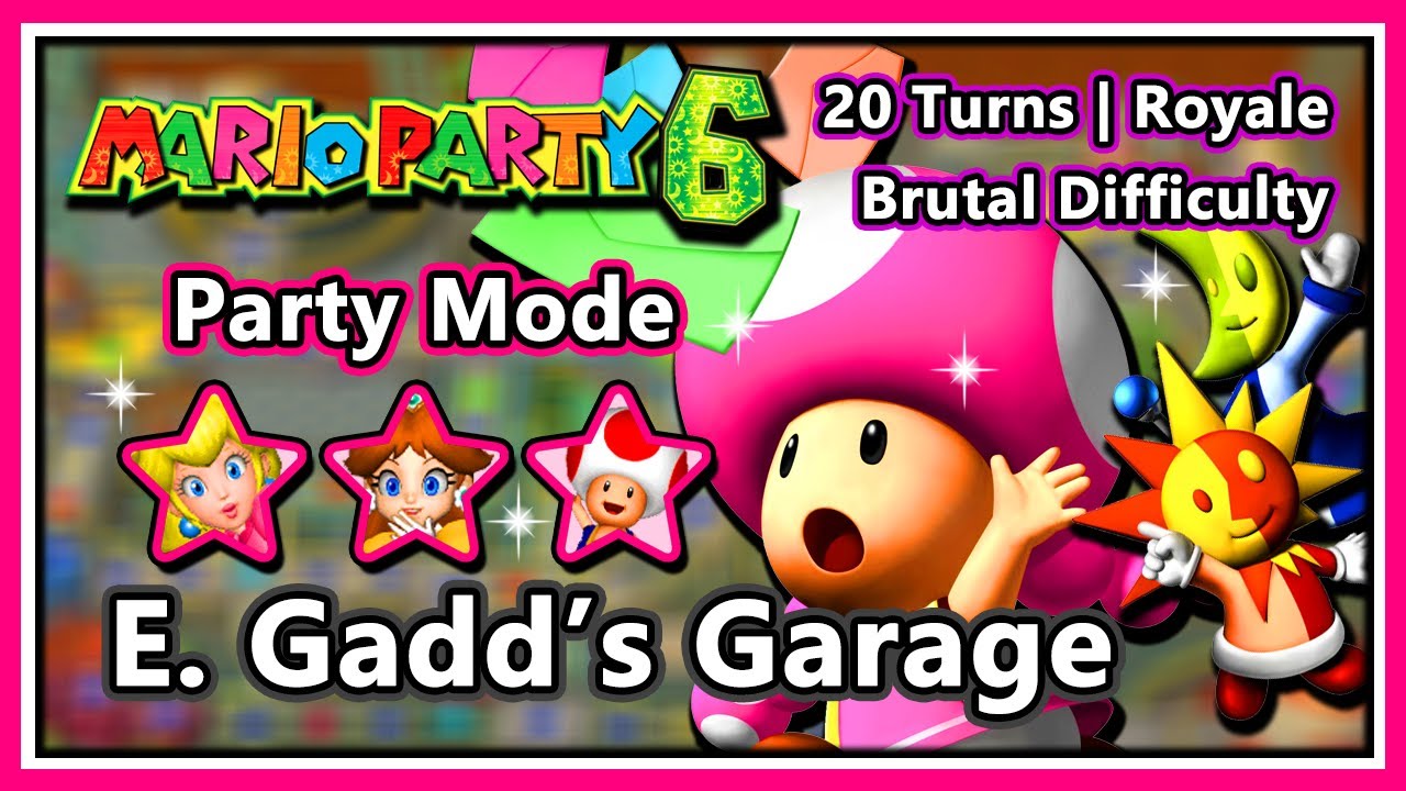 Mario Party 6 - 20 Turns | Royale | Toadette, Peach, Daisy & Toad | E. Gadd's Garage (R)