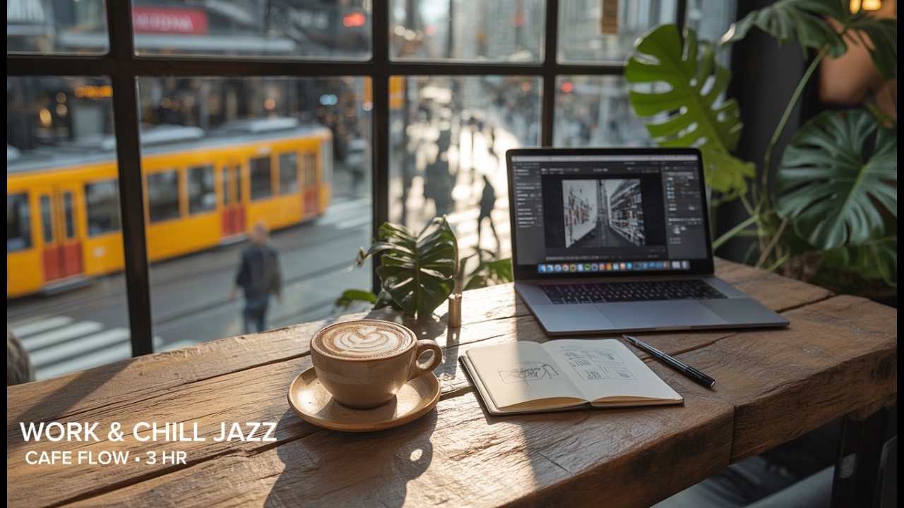 Deep Work in a Minimalist Urban Cafe | 3.5 HR Work & Chill Jazz| Super Long Mix for Maximum Focus