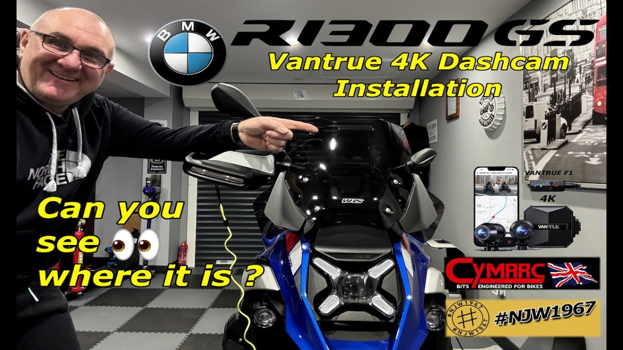 Vantrue F1 the best 4k Bike Dash Cam fitting guide on BMW R1300GS & Cymarc camera bracket