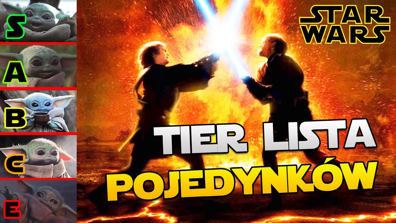 Tier lista WSZYSTKICH walk na miecze świetlne w filmach STAR WARS!