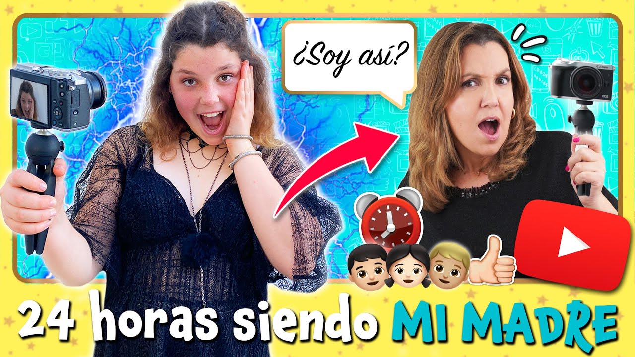 24 horas IMITANDO a mi MADRE 🤣 Paso UN DÍA siendo MI MAMÁ 📸 ¡¡Daniela IMITA a MON para los amigos!!