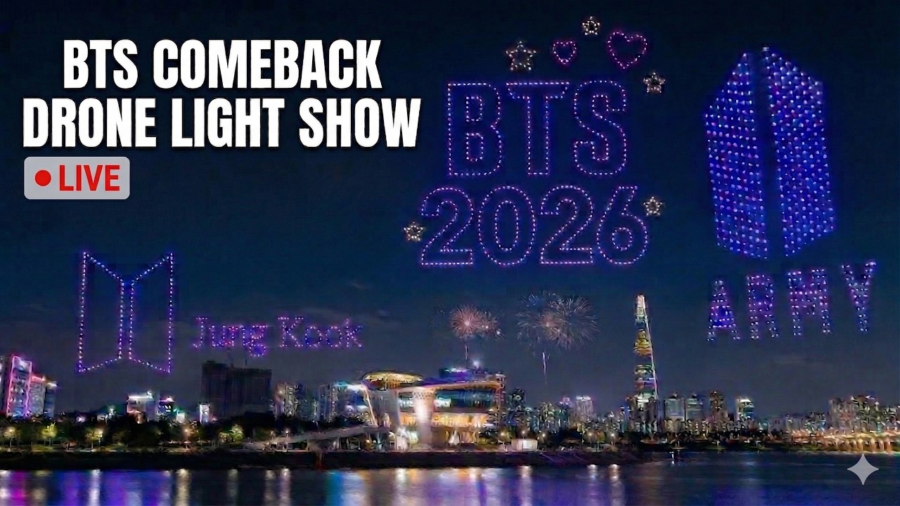 [LIVE] 방탄소년단 컴백 드론 라이트 쇼 | BTS COMEBACK DRONE LIGHT SHOW
