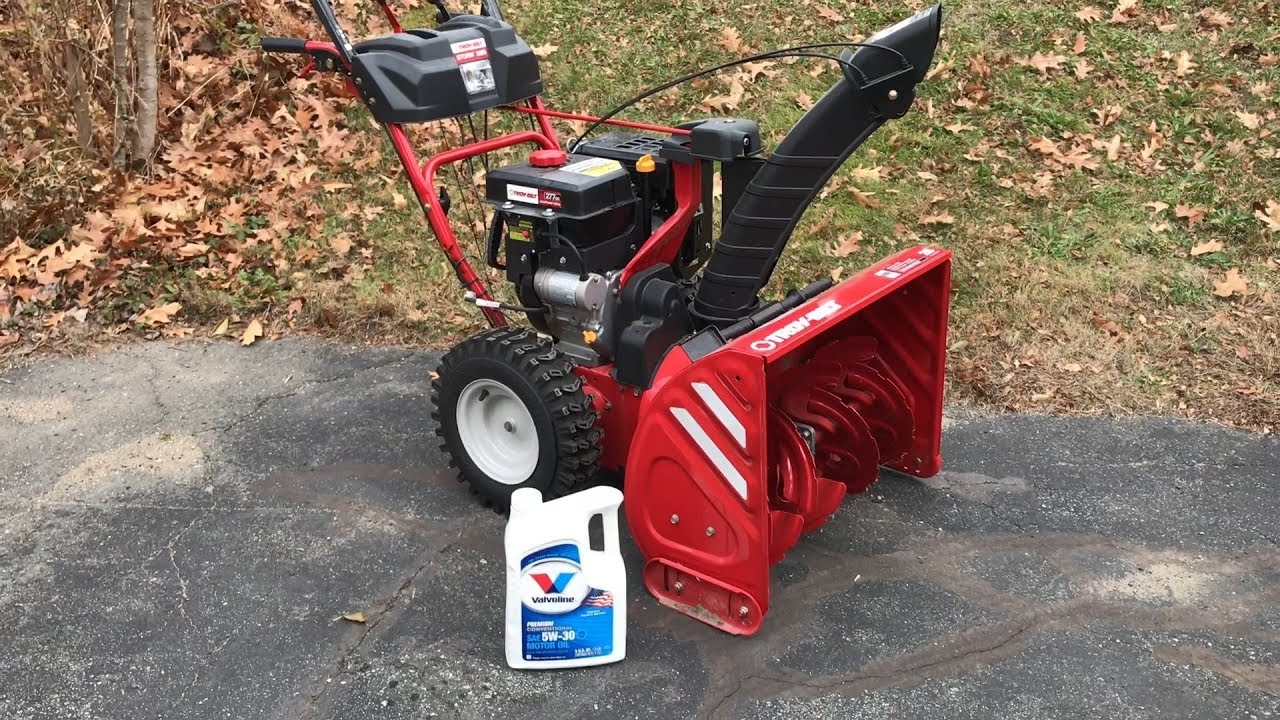 Changing Oil On Troy Bilt Snow Blower | Paper Plate Funnel