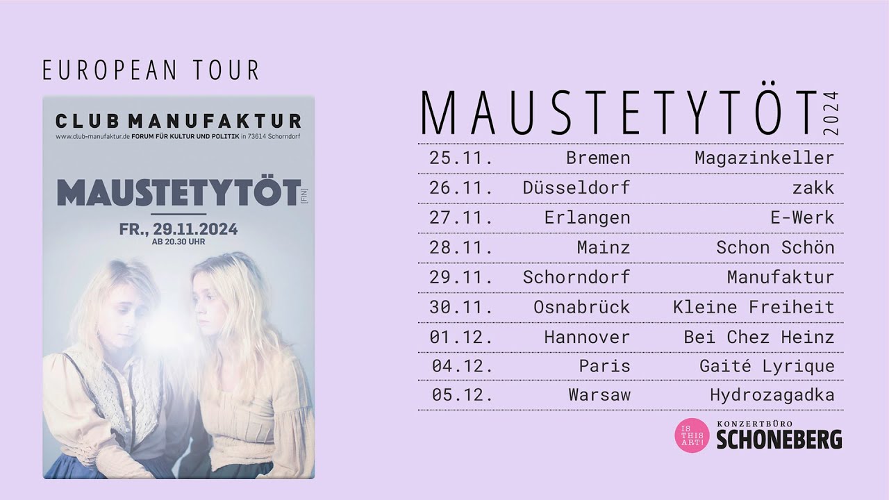 Maustetytöt - live @ Club Manufaktur, Schorndorf, Germany - 29.11.2024 (AUDIO)