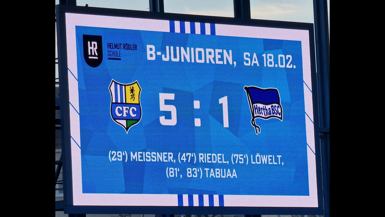 2023 02 18 Chemnitzer F C U17 gg Hertha BSC Junioren Bundesliga Nord /Nordost