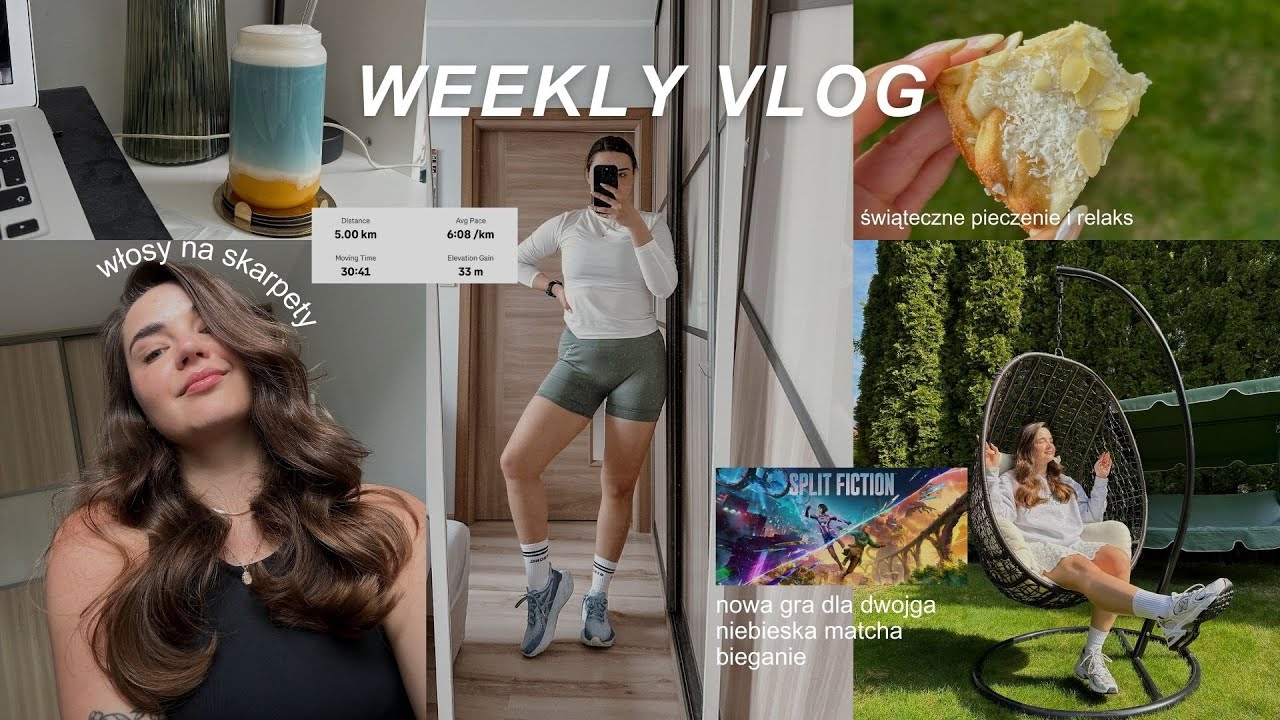 Weekly vlog 🏃🏽‍♀️ bieganie, włosy na skarpety, gra dla dwojga, pieczenie, książki
