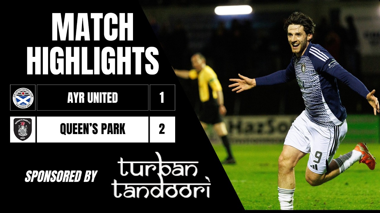Match Highlights | Ayr United 1-2 Queen's Park | William Hill Scottish Championship.