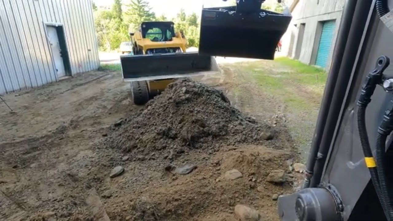 Father & Son Moving Fill With Cat 259D3 and Volvo EC60E Mini Excavator