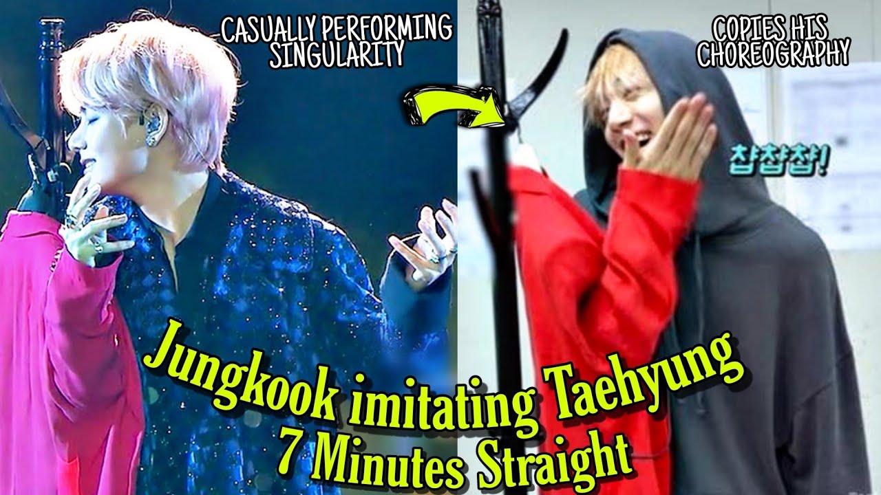 Jungkook Imitates Taehyung | What Jungkook see Jungkook does