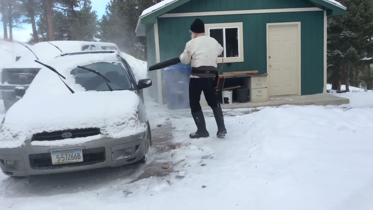 Stihl BGA 200 blowing snow