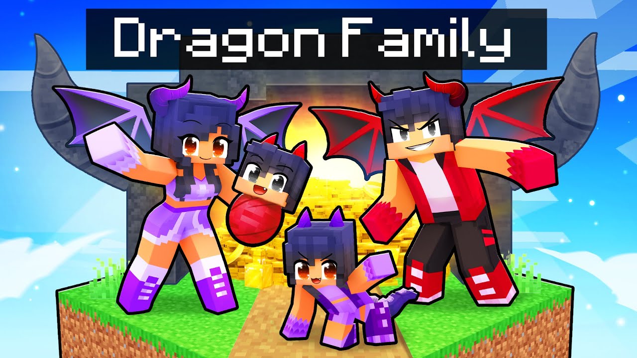 Having a DRAGON FAMILY  in Minecraft!