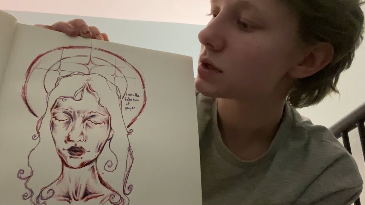 ASMR💟 barely finished sketchbook tour (rambles, whispers, and tracing) 