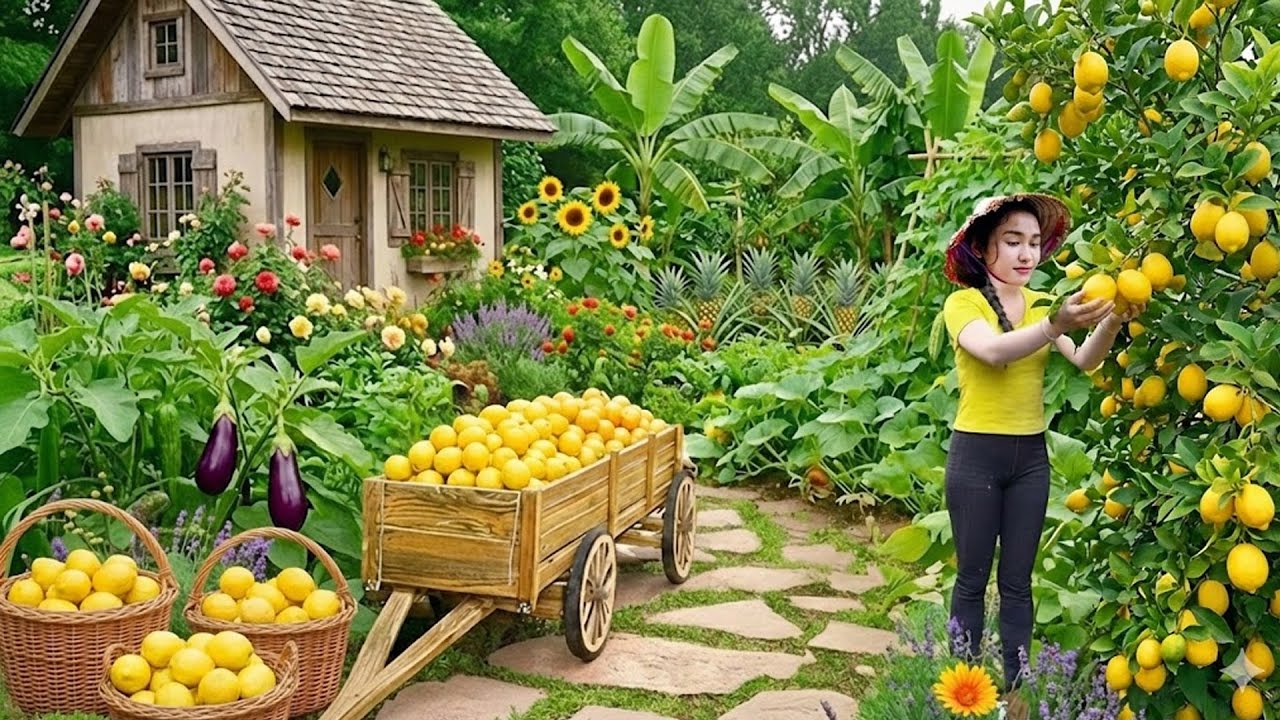 Harvesting 100kg of lemons and taking them to the market to sell - Rural life