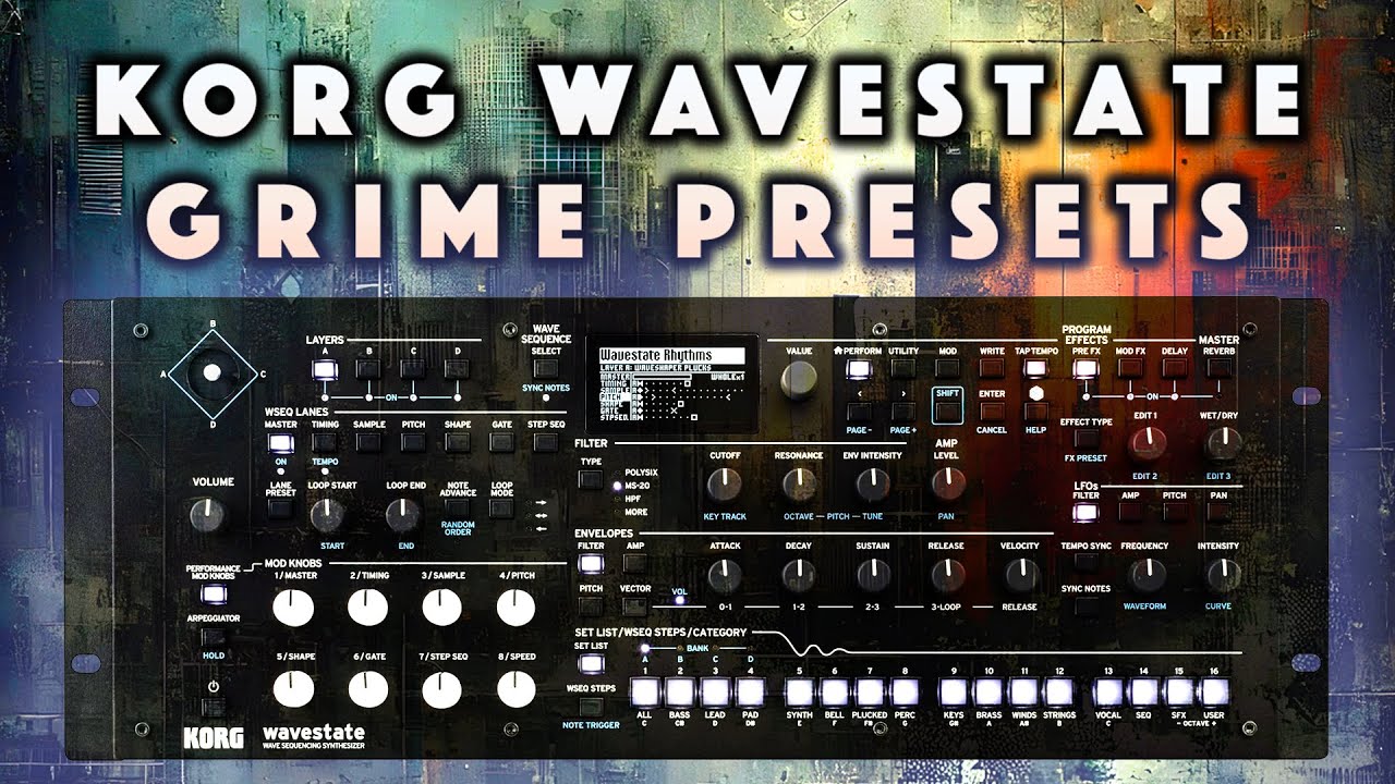 Korg Wavestate Grime Industrial Techno Presets. No Talk Demo