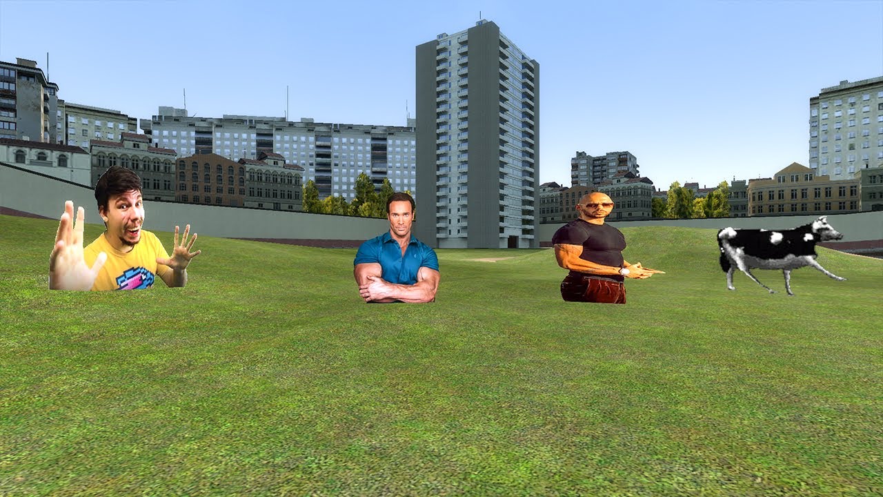 Andrew, Polish Cow ,Mr Beast and Mike O'Hearn Nextbots in Garry's Gmod