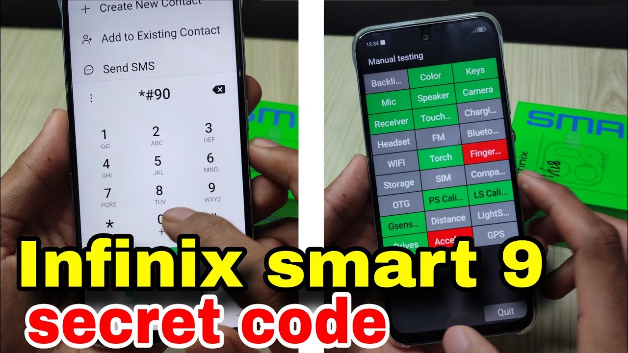 Секретный код аппаратного теста на Infinix Smart 9