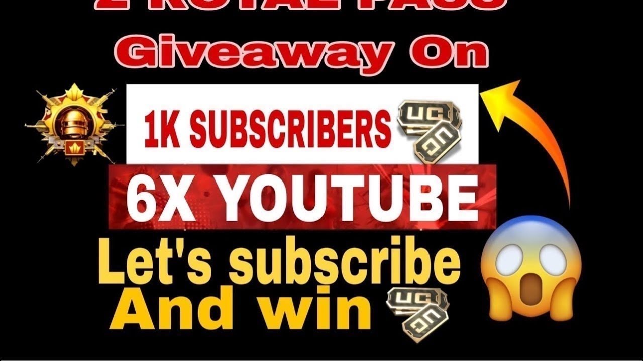 6x YouTube IS LIVE 🔥☠️ PUBG MOBILE 2 RP GIVEAWAY ON 1k SUBSCRIBERS🔥 Lets subscribe and win 🔥