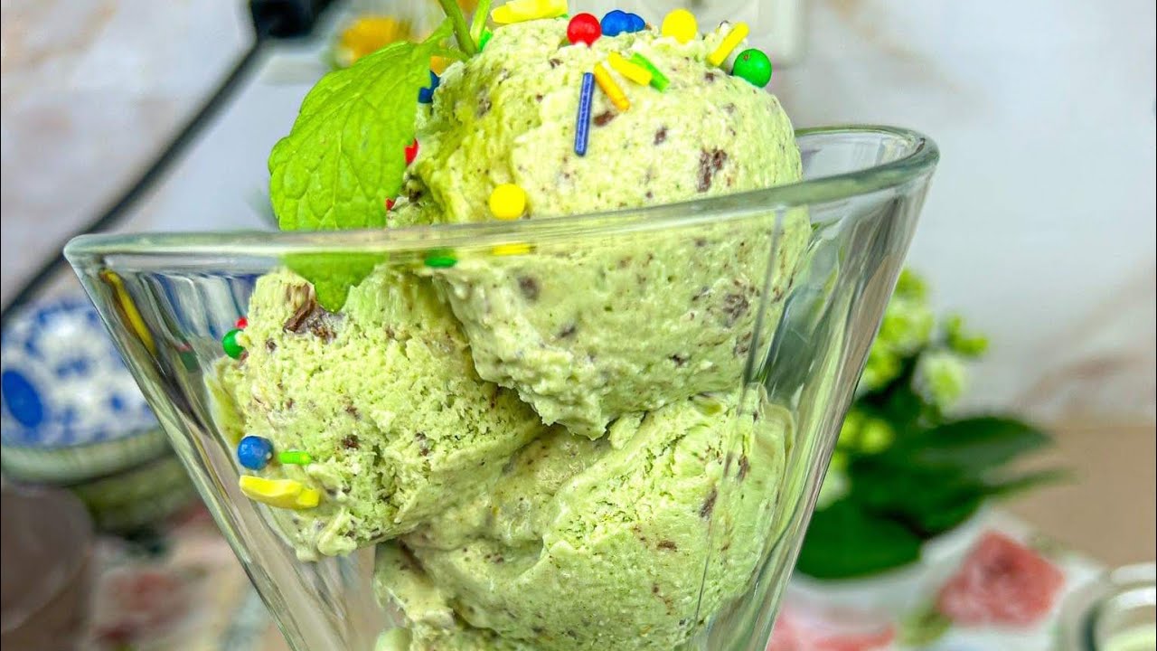 Inghetata din menta si ciocolata o mananci in 2 minute #icecream #viral #fypシ