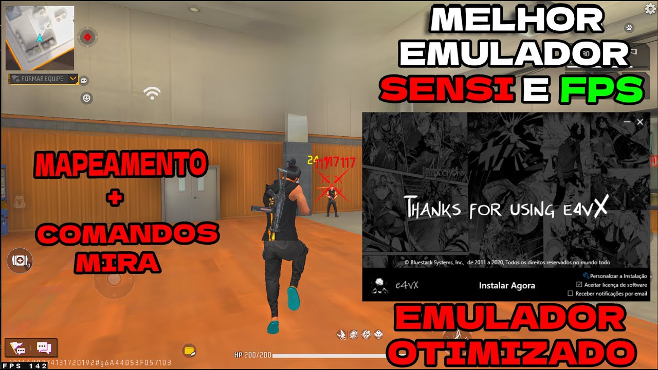 EMULADOR LITE PC FRACO 🔥e4vX4.240.30.1002  , SENSI ATUALIZADA GG💜FF V7A + EMULADOR SUPER OTIMIZADO💜✅