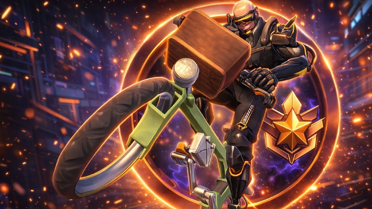 Soldier 76 Rides His Bike in Stadium (Overwatch 2)