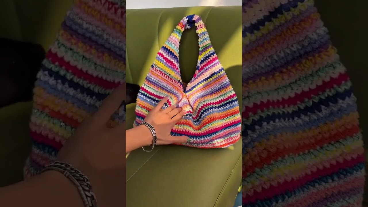 Creating Cute Dumpling Bag with Colorful Yarn Scraps: Stash-Busting Crochet Project