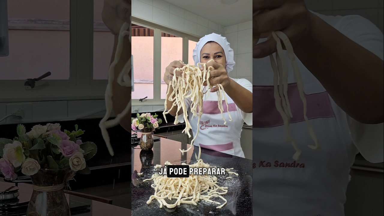 macarr&atilde;o 🍜 caseiro feito a m&atilde;o artesanalmente #receita #massas #massacaseira