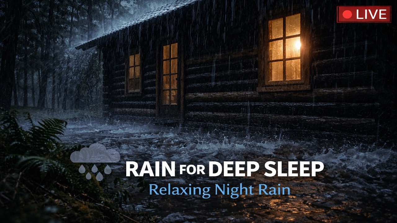 Gentle Rain Sounds on a Cabin Window 🌧| Peaceful Dark Room for Deep Sleep & Relaxation 48