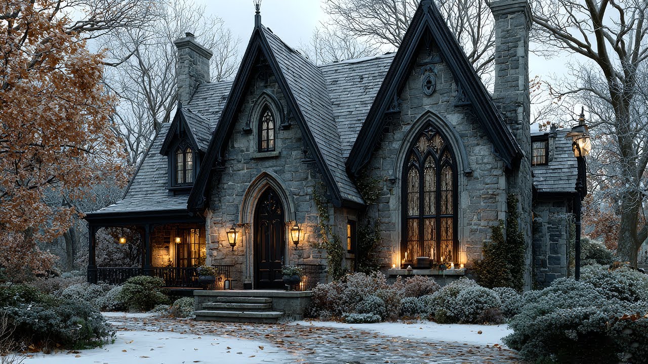 Snowfall at a Silent Gothic Mansion | Dark Winter Ambience for Focus, Sleep and Deep Calm NightMood