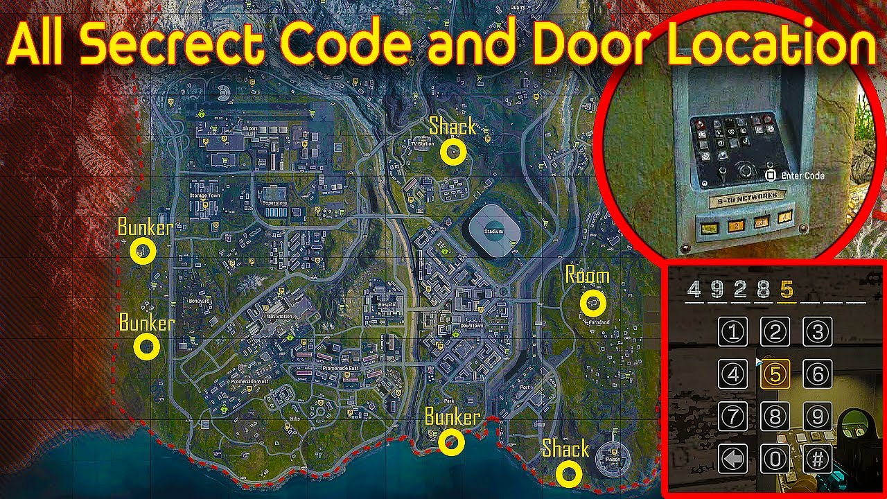WARZONE ALL SECRET BUNKER ACCESS CODES + RED ACCESS CARD || Bunker Locations Season 5