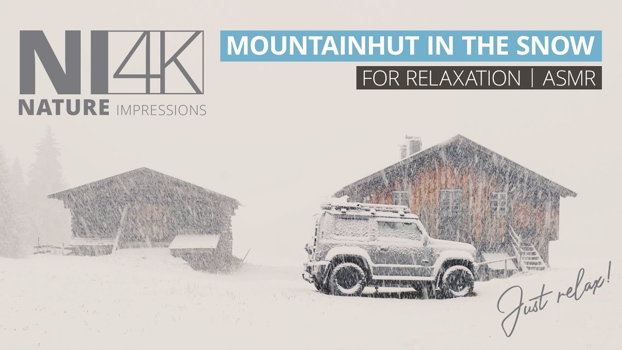 Mountainhut in The Snow | Beautiful Winterscene in the Dolomites. 4K Relaxation Video | ASMR.